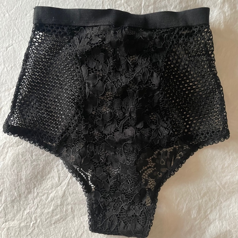 Lace High Waist Panties- Black- NWOT